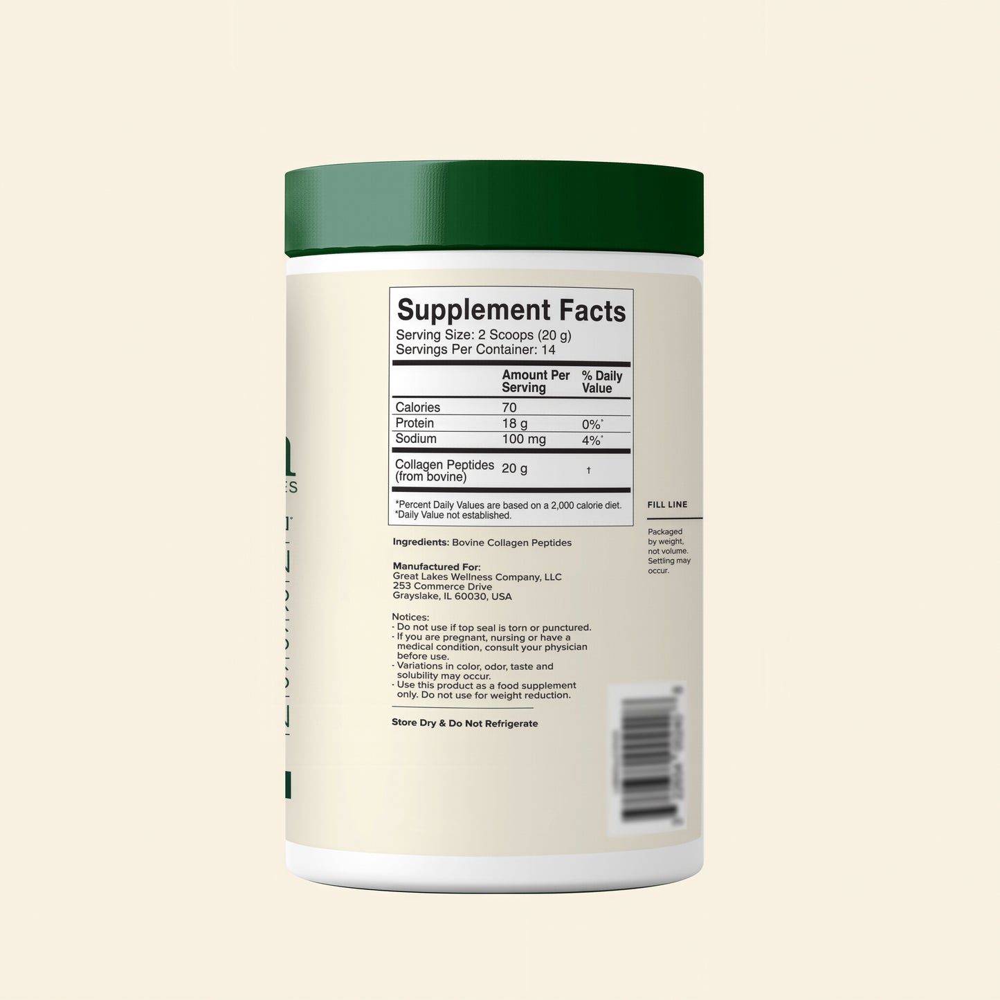 Great Lakes Wellness Collagen Peptides Powder