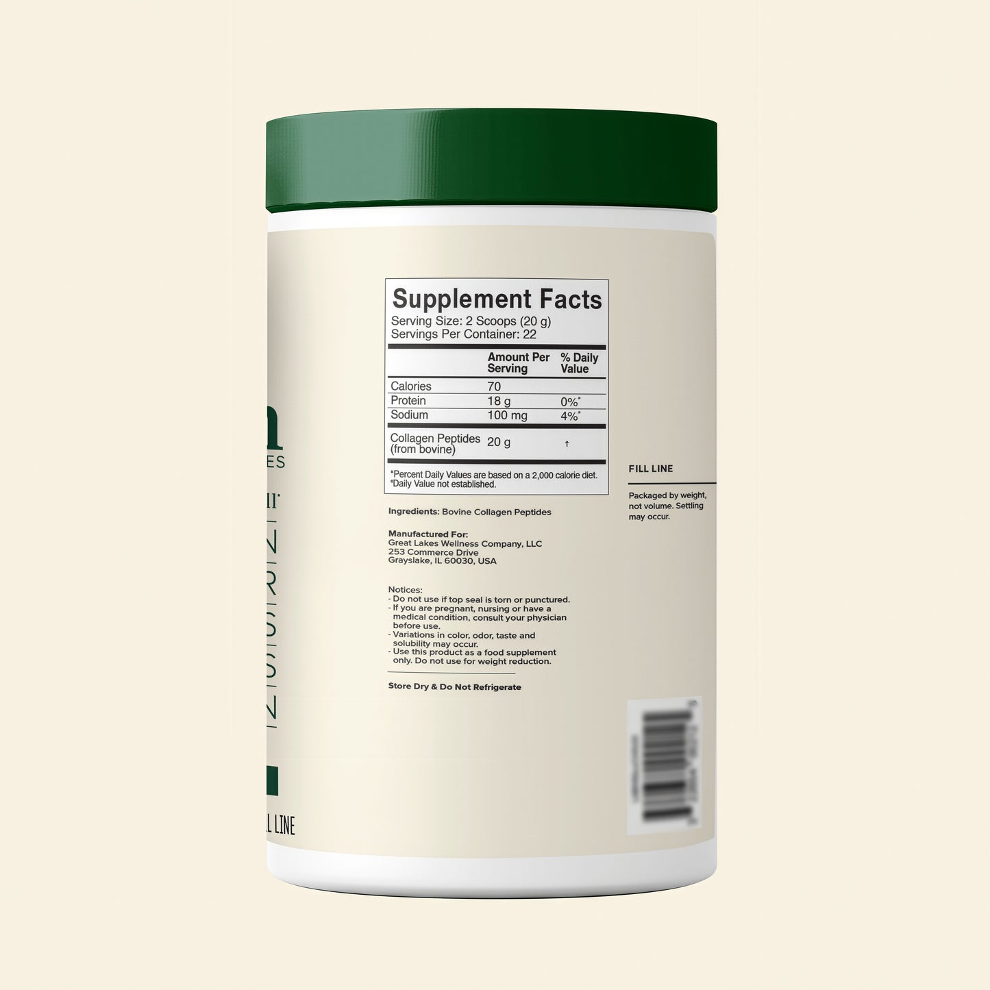 Great Lakes Wellness Collagen Peptides Powder