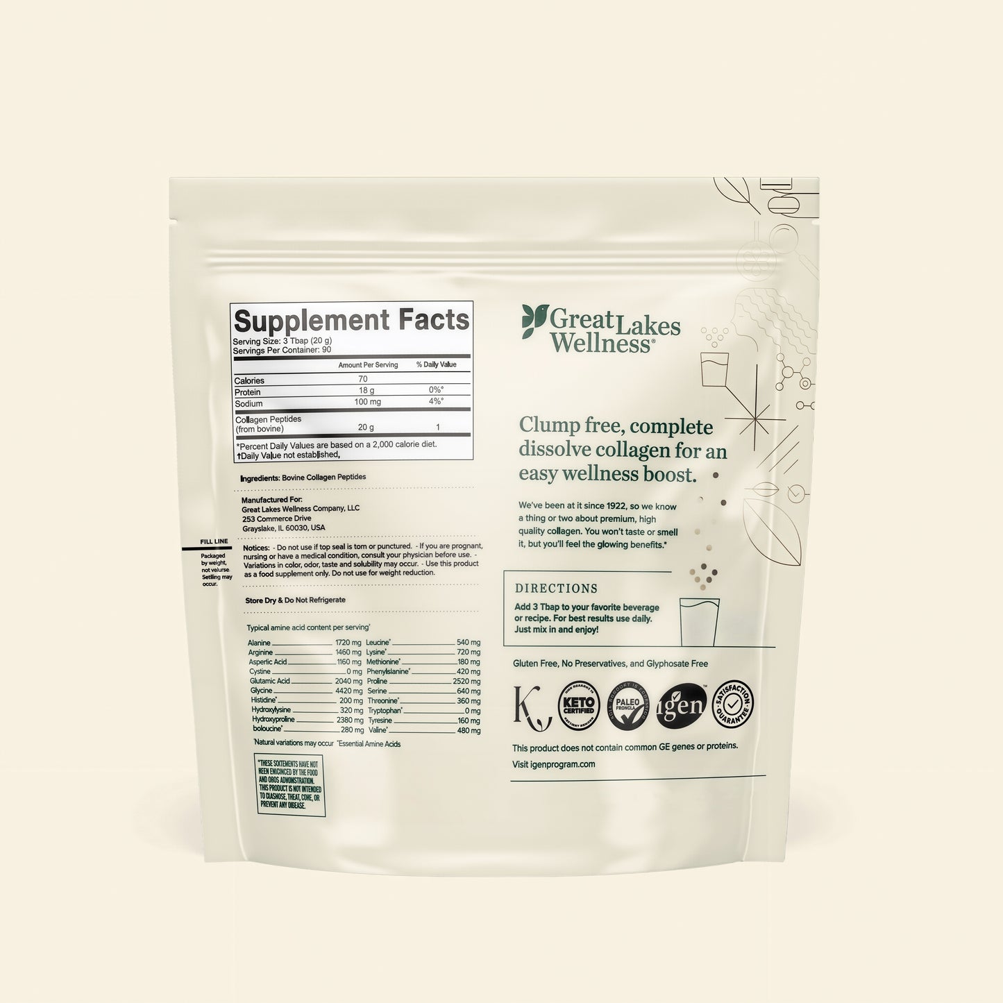 Great Lakes Wellness Collagen Peptides Powder
