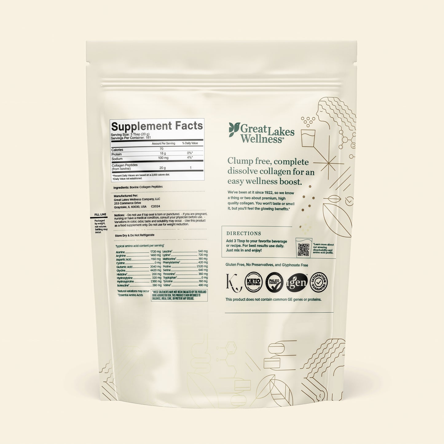Great Lakes Wellness Collagen Peptides Powder